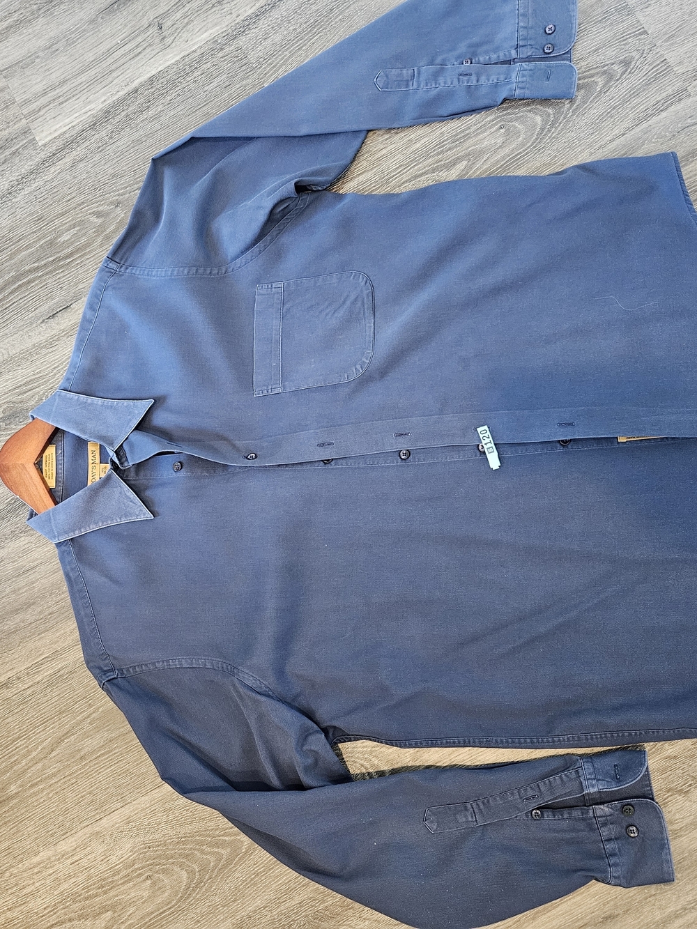 Men's Navy Long-Sleeve Button-Up Shirt